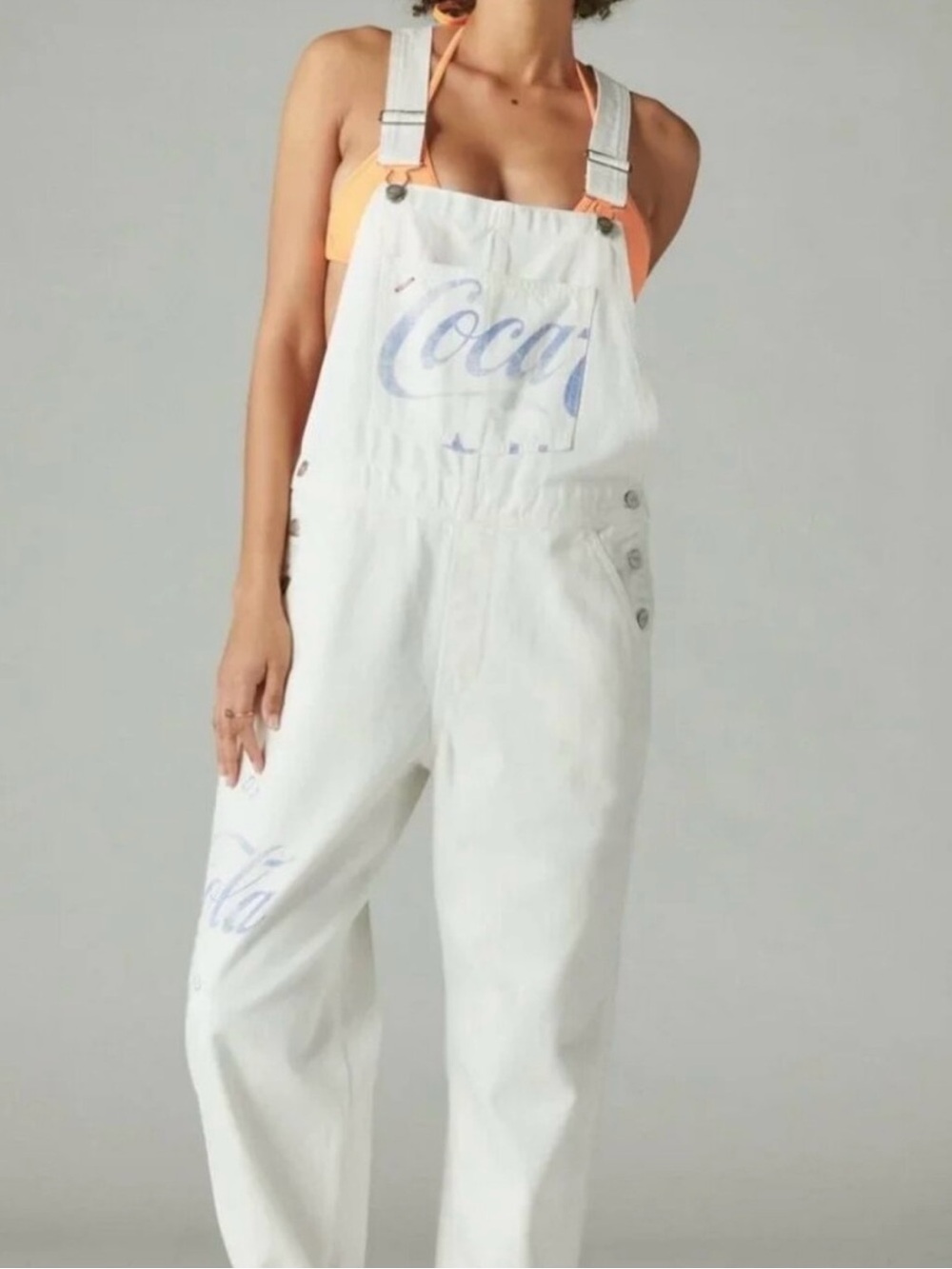Lucky Brand Coca Cola White Women's Denim Overalls